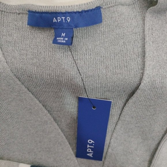 Apt 9 New Open Front Long Cardigan Medium  Gray / Blue Sweater Womens  New - Picture 10 of 10